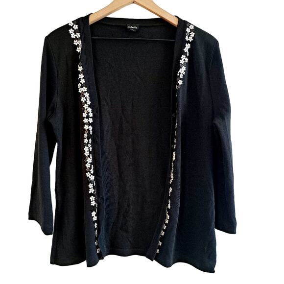Rafaella Button Up Sequin Cardigan Sweater - Picture 1 of 8